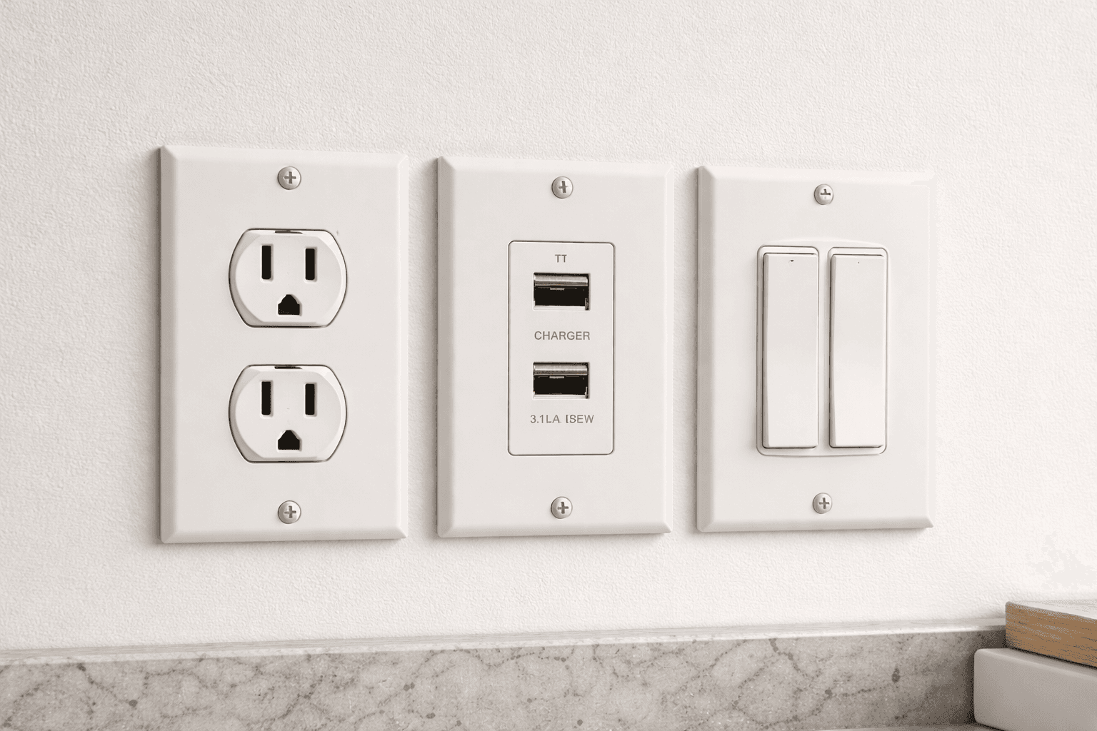 Clean outlet and switch installation by Ceon Electric